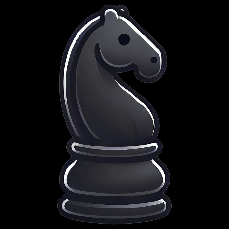 Elégant Chevalier Noir Pièce d’Echec