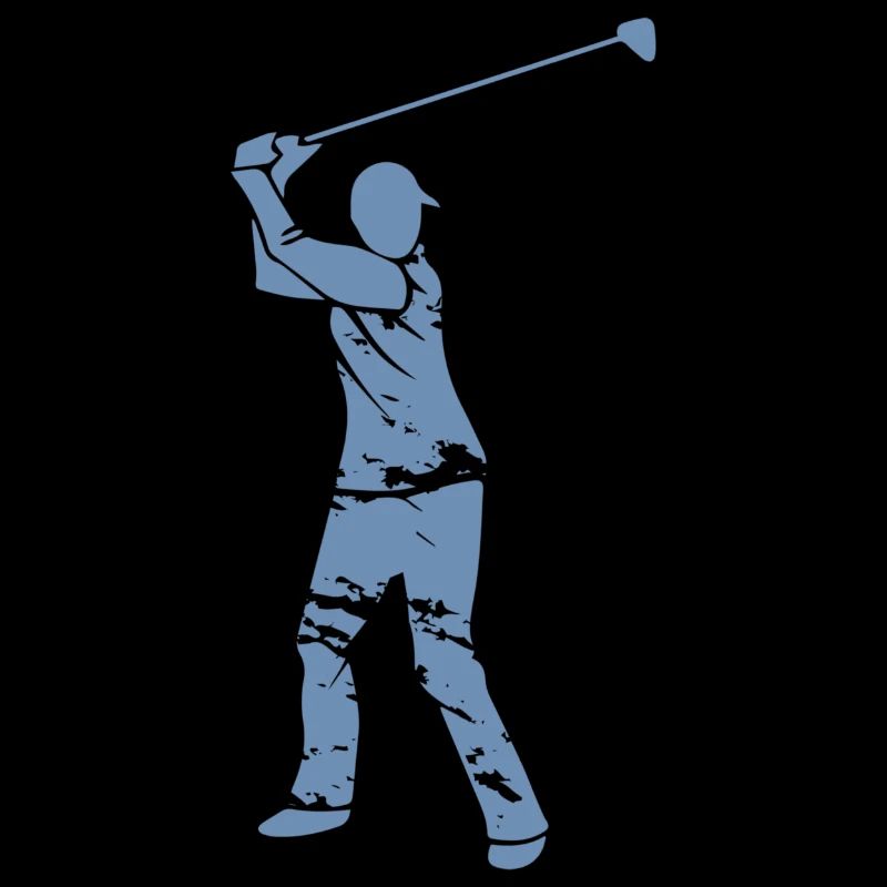 Golf Golfer Silhouette - White Grunge Design