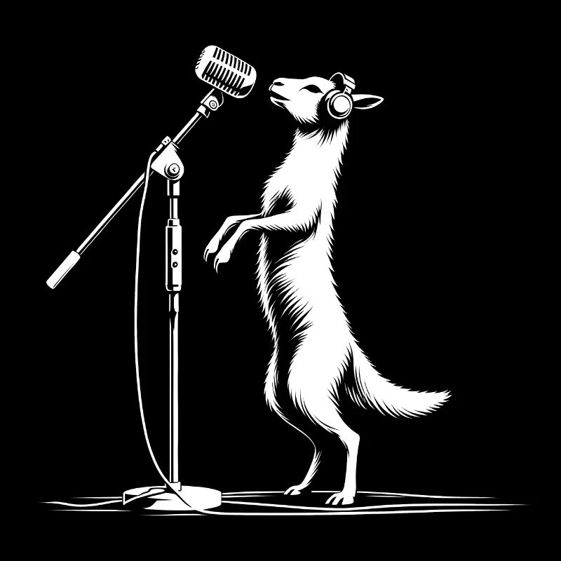 Petite chèvre au micro