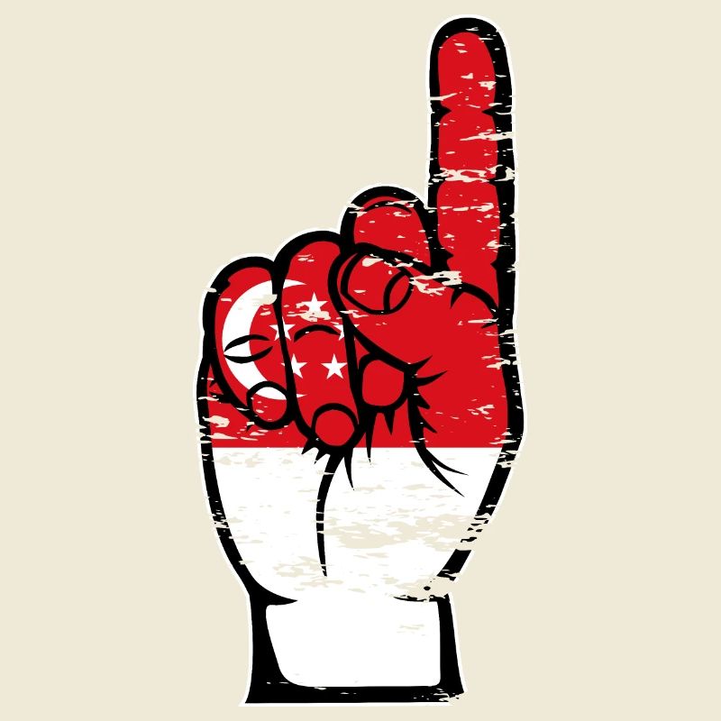 Drapeau de Singapour numéro 1 utilisé