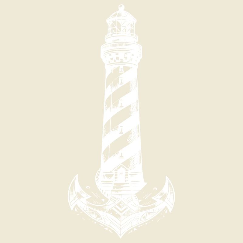 Oblique Striped Coastal Lighthouse Anchor Design