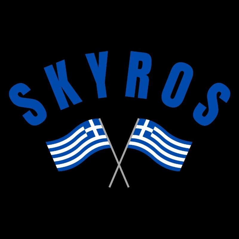 Skyros Greek Crossed Flags
