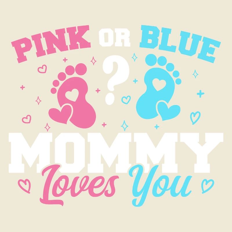 Rosa oder blaue Mama liebt dich - Geschlecht enthüllen Mama