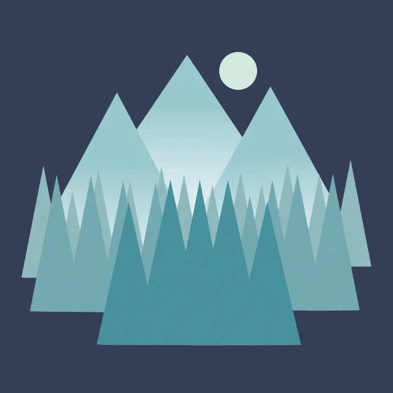 Paysage de montagne astral dans les tons bleus