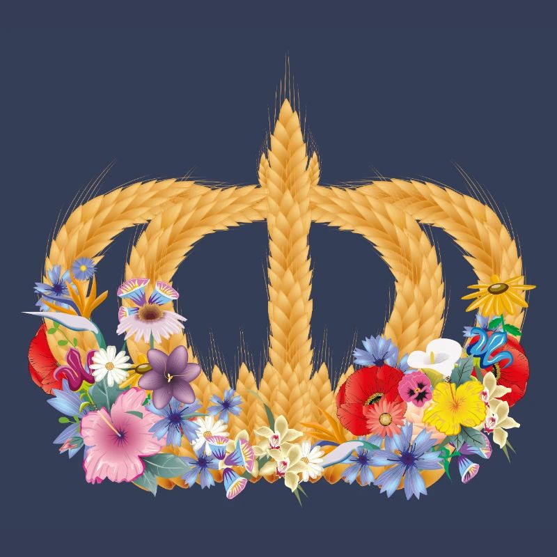 Couronne de blé avec des fleurs – symbole de la nature et de la récolte