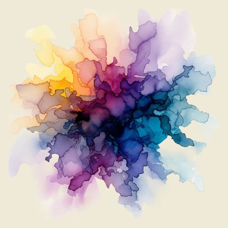 Farbexplosion: Abstrakter Aquarell-Farbrausch