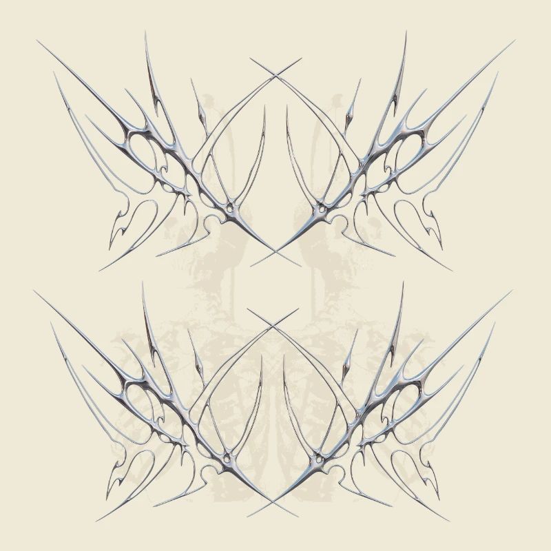 Conception du Cybercore du Miroir Squelette Gothique Sombre