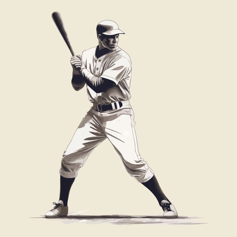 Baseball player with baseball bat