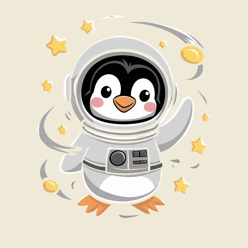 Aventure d’astronaute pingouin dans l’espace