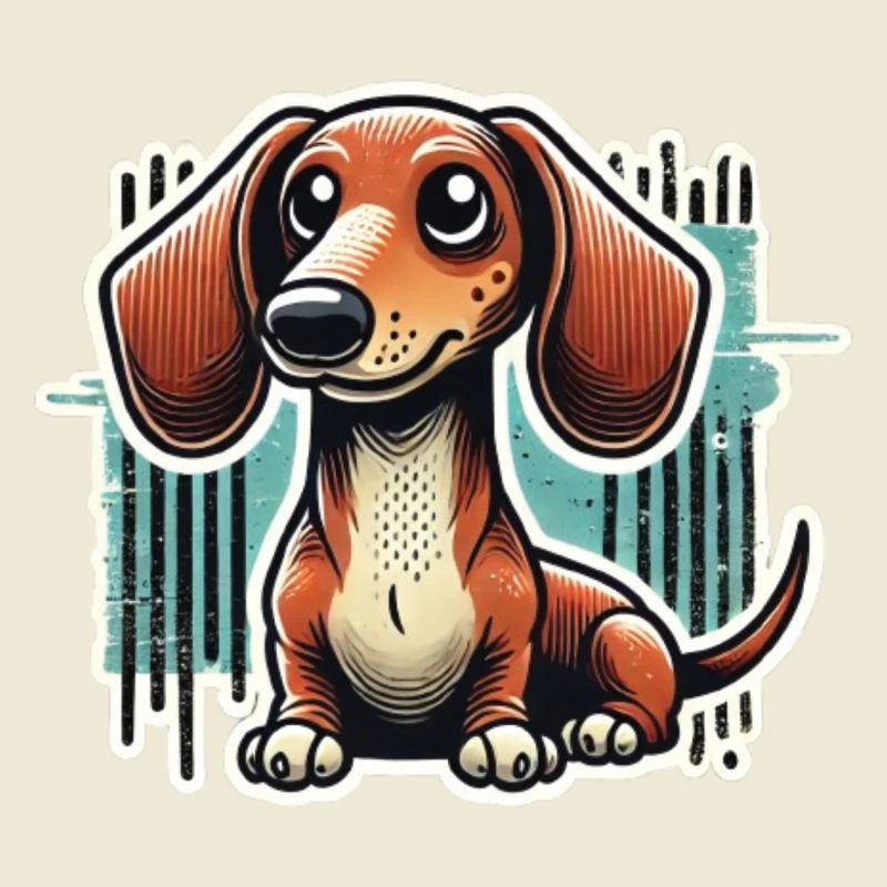 Teckel mignon style bande dessinée Chien teckel