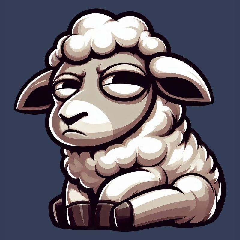 Skeptical Sheep Comic Funny Bull