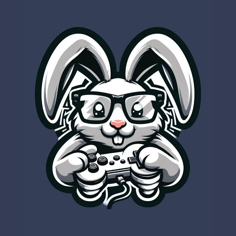 Gaming bunny with retro style controller