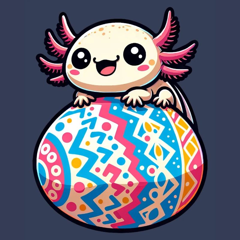 Easter Axolotl on Giant Egg