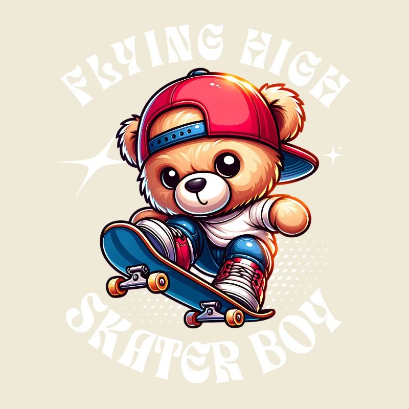 Skater teddy bear on skateboard