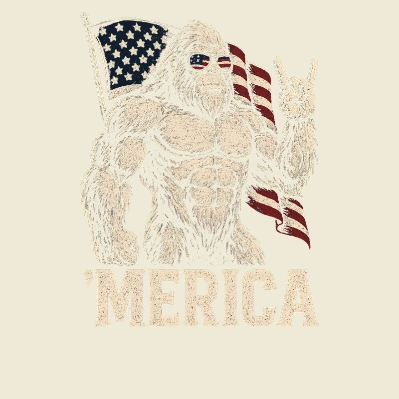 Amerika Bigfoot Lustiger Bigfoot zum 4. Juli Ameri