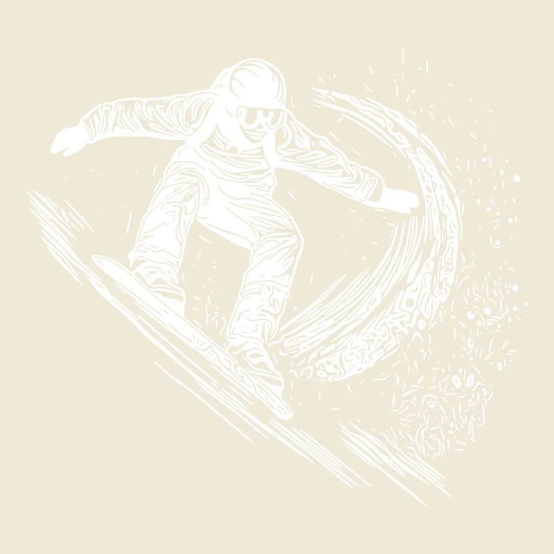 Deep Snow Snowboard Ride Jump Style Move