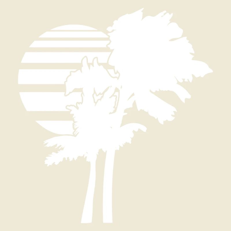 2 Palm Trees Island Tree Stripes Sun Sunset