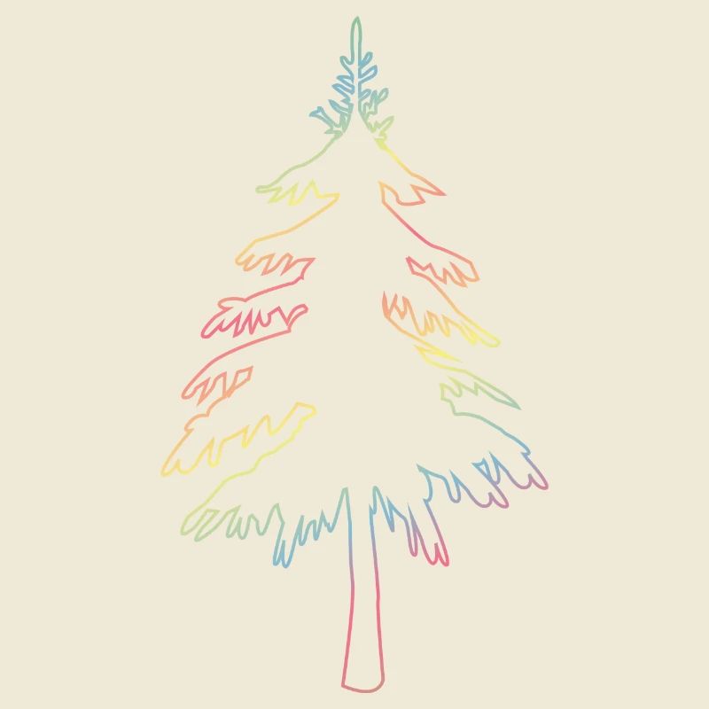 Christbaum, Tannenbaum oder Weihnachtsbaum Umriss