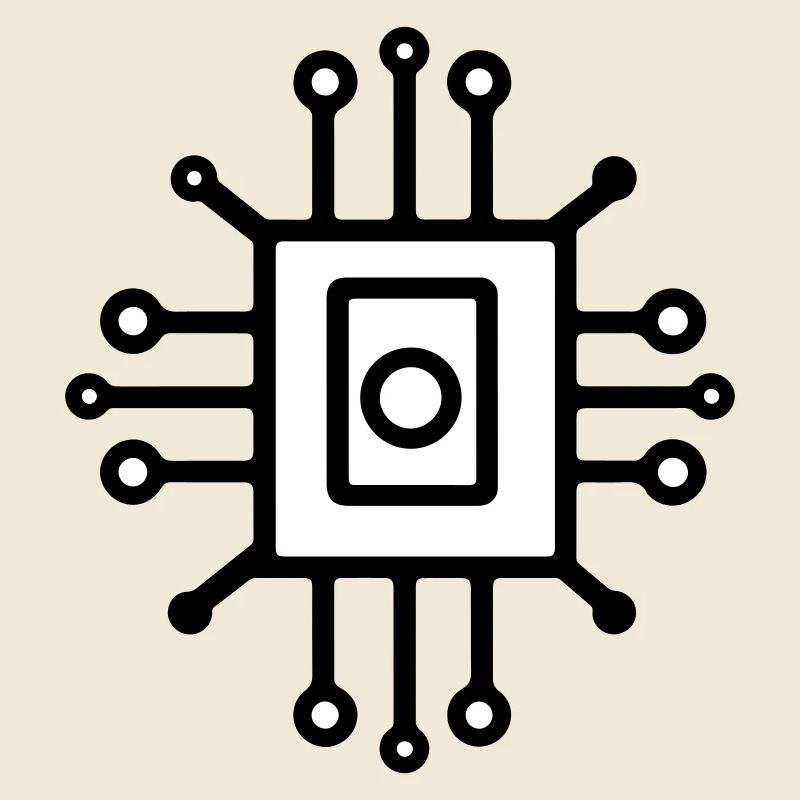 Digital Computer Chip Icon