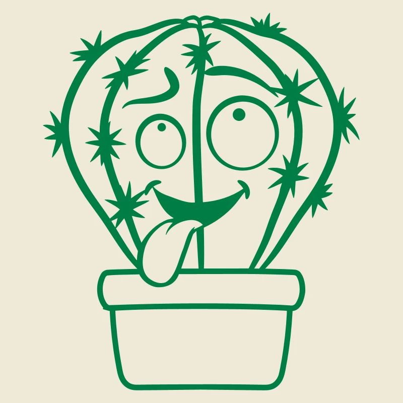Cactus Cacti Face Prickly Funny Grimace
