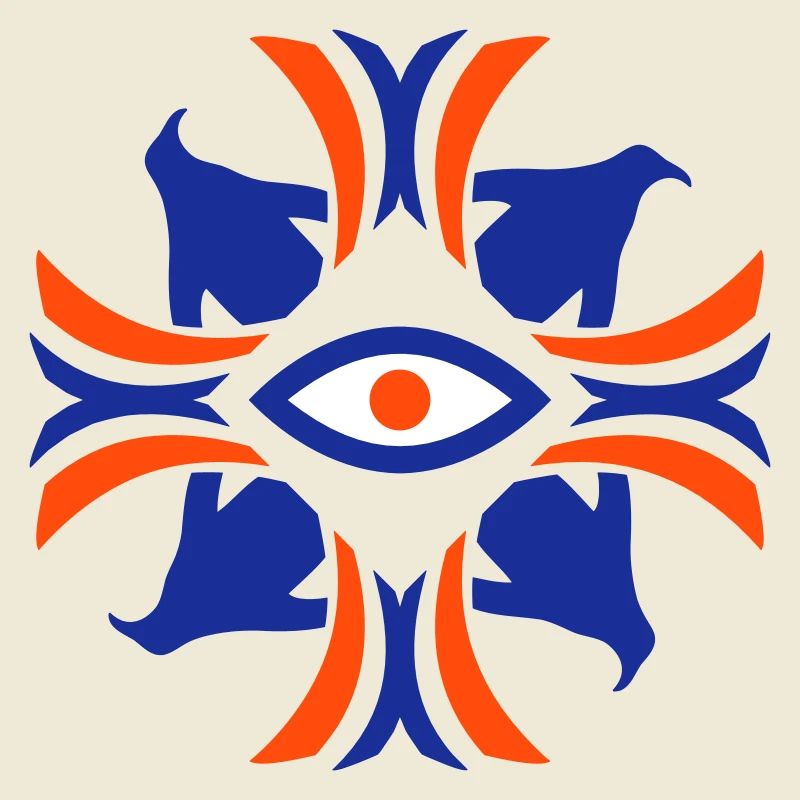 Pingouins abstrait oeil crête emblème bannière logo