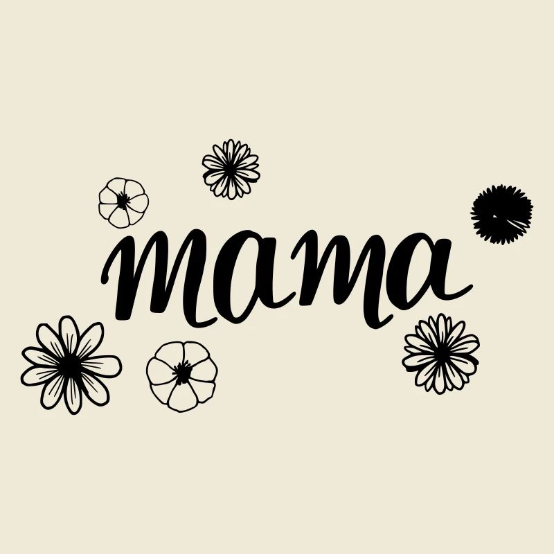 Maman dans le champ de fleurs