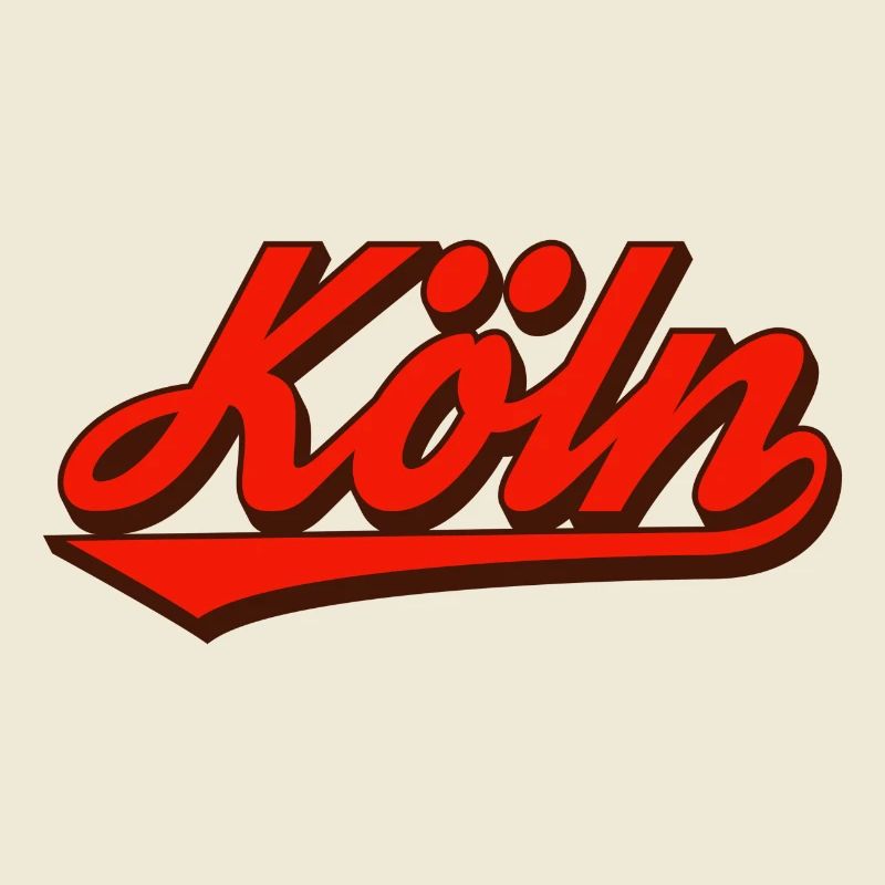 Logo rétro Script de Cologne Rouge