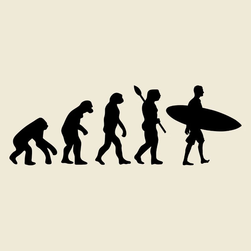Surfer Funny Human Evolution
