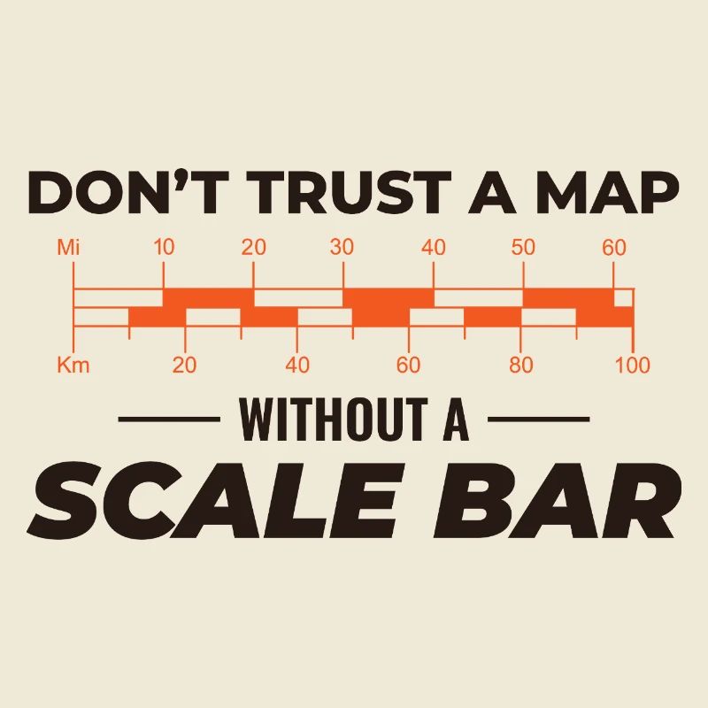 Map Scale Bar GIS Cartography Geographer Data