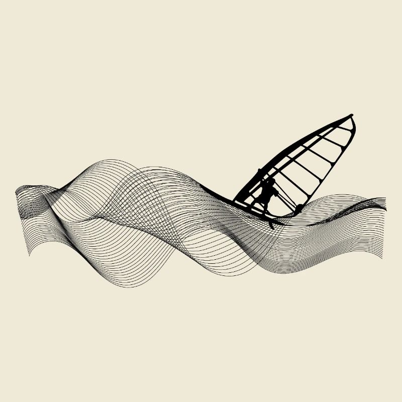 Windsurfer on wave structure