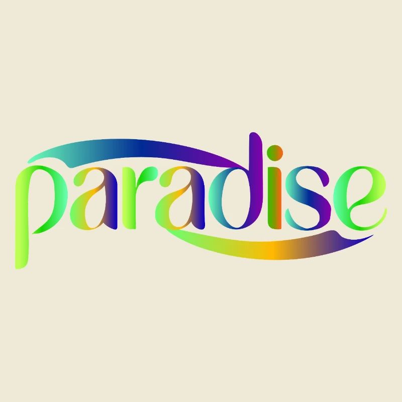 Paradise Rainbow Script Design