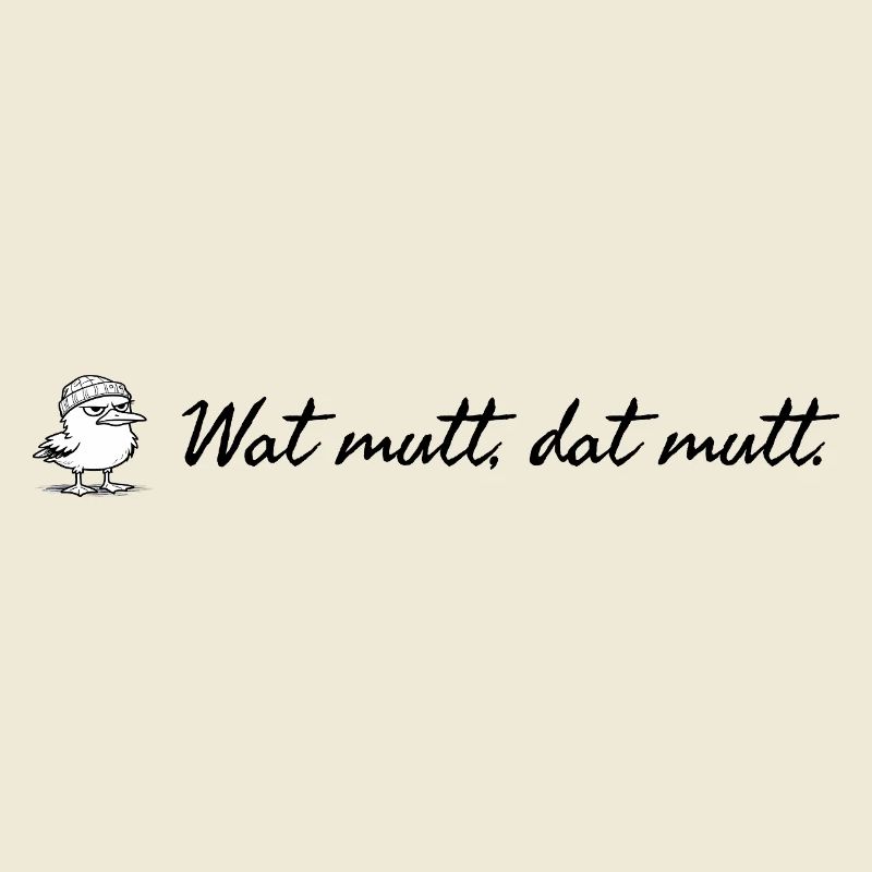 Wat mutt dat mutt plattdeutscher Spruch mit Möwe