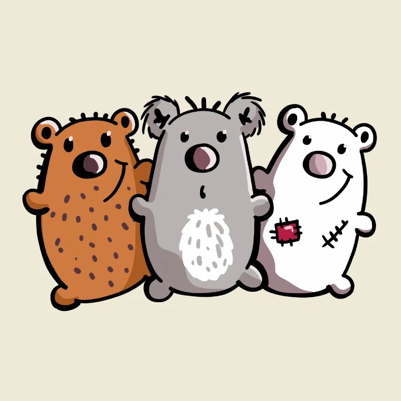 Bären Trio - Bärchen - Koala - Eisbär - Braunbär