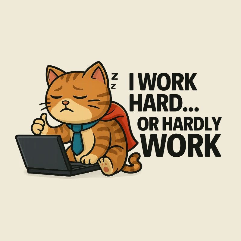 Cat Procrastinator at Work