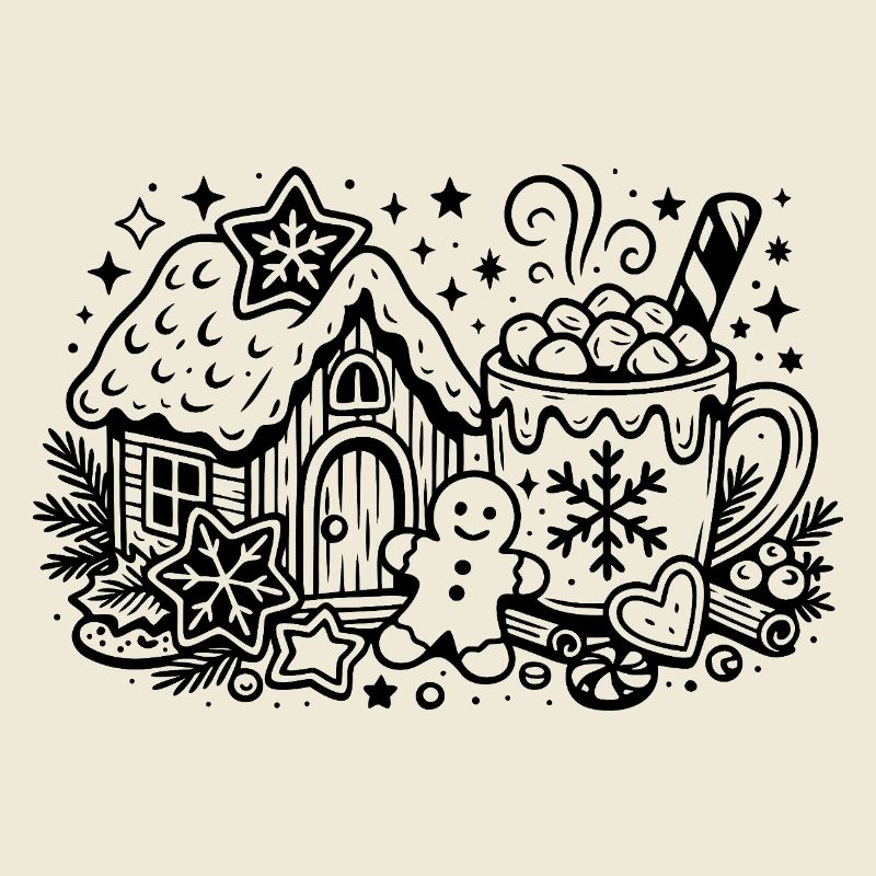Gingerbread House Candy Scene