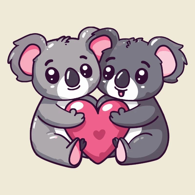 Koala Comic Paar Liebe