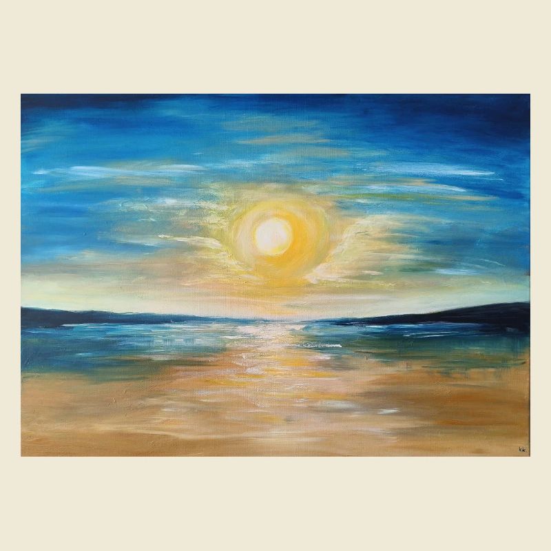 Reflet du coucher de soleil sur les eaux calmes