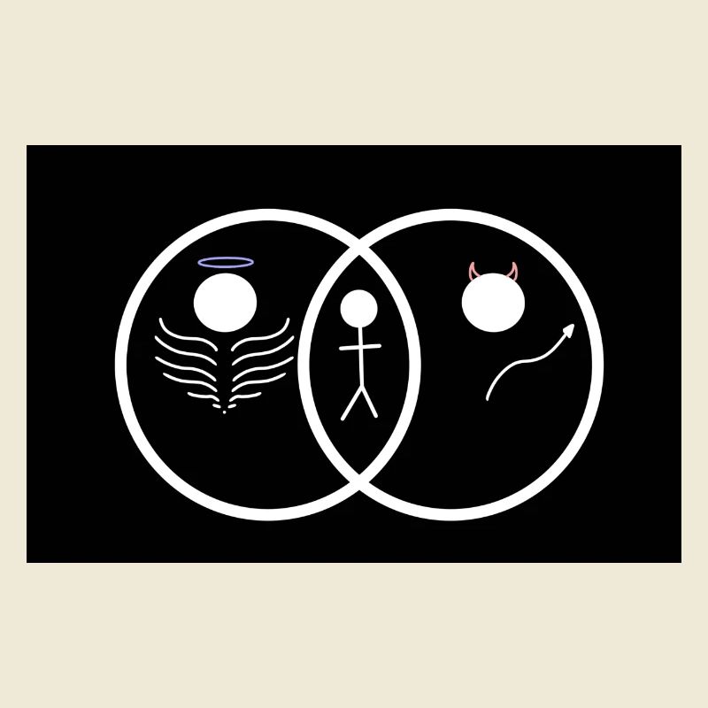 Engel oder Teufel? Niedliches Design Venn-Diagramm