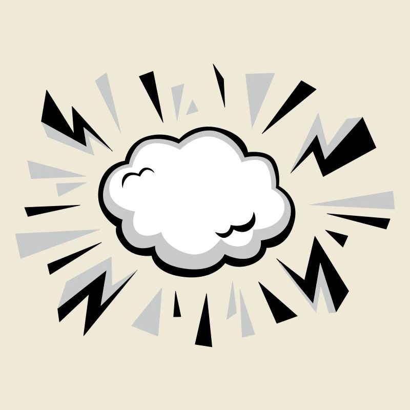 Comic Wolke mit Blitzen