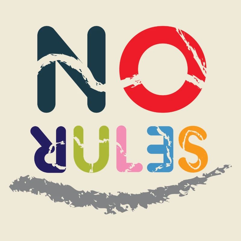 Colored No Rules sign