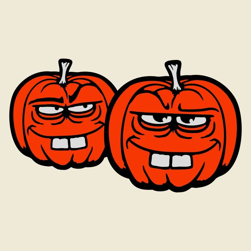 Two Naughty Pumpkins Silly Funny Halloween Team