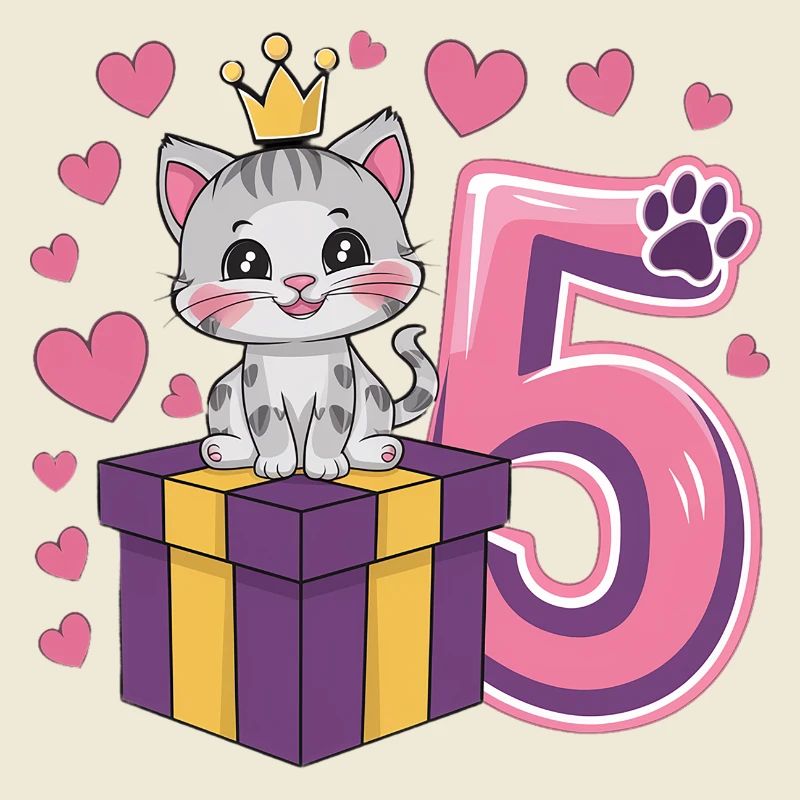Chat mignon - 5e anniversaire - 5 ans