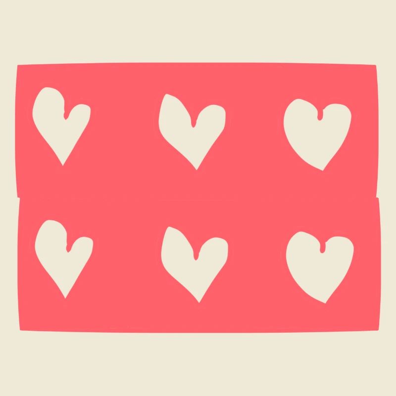 Six Hearts Pink Heart Rectangle Pattern Shape