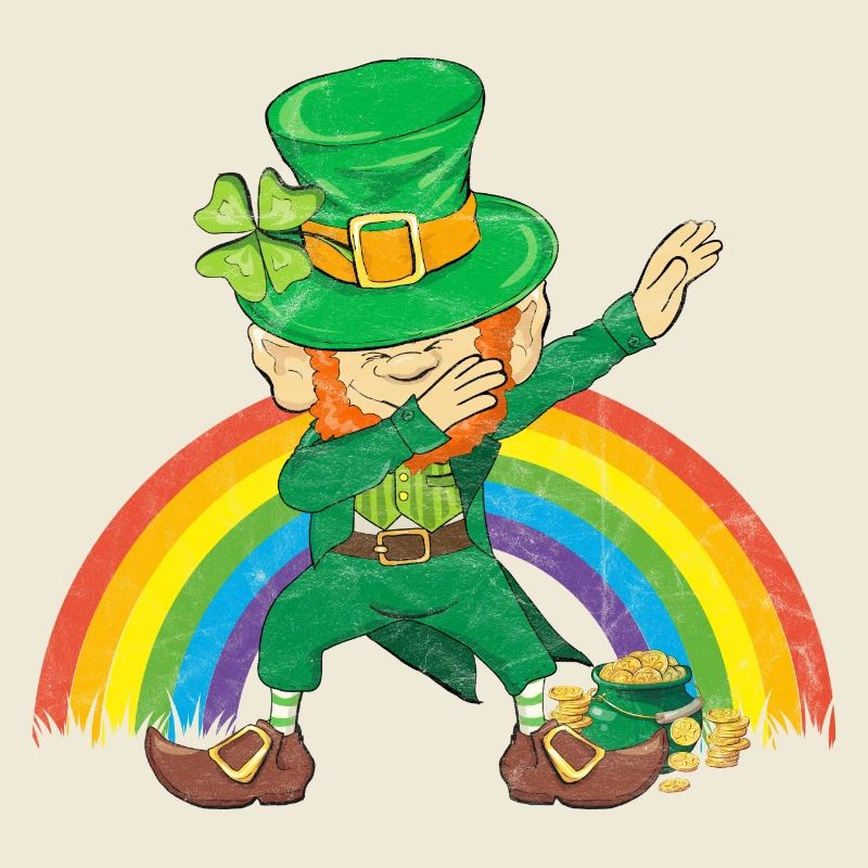 Tanzender Kobold Dabbing Regenbogen