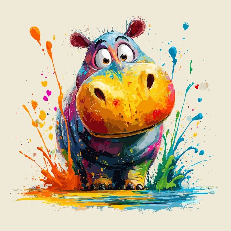 Colorful Hippo Splash