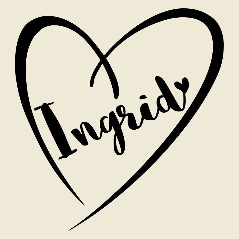 Ingrid surname First name in heart frame