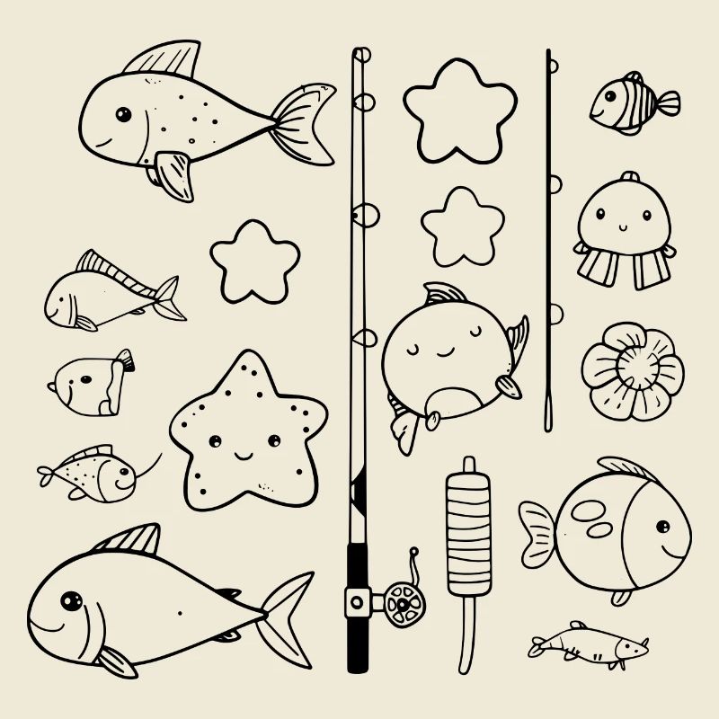 Fischen Comic Stil