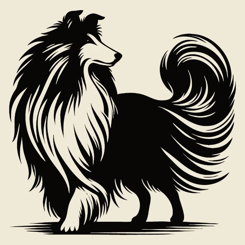 Conception de silhouette de colley cool