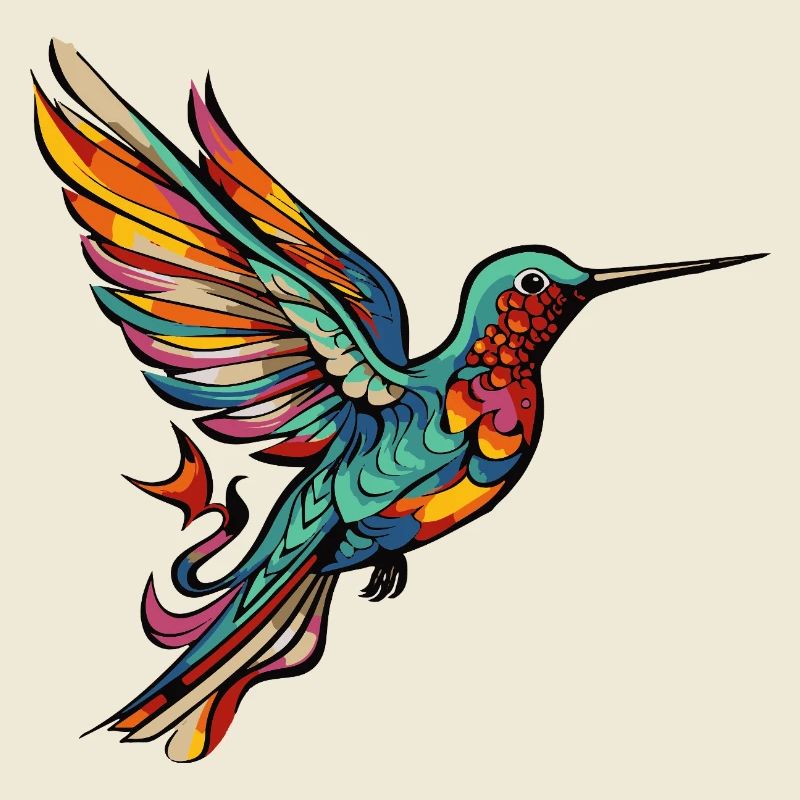  Kolibri Vogel Comic