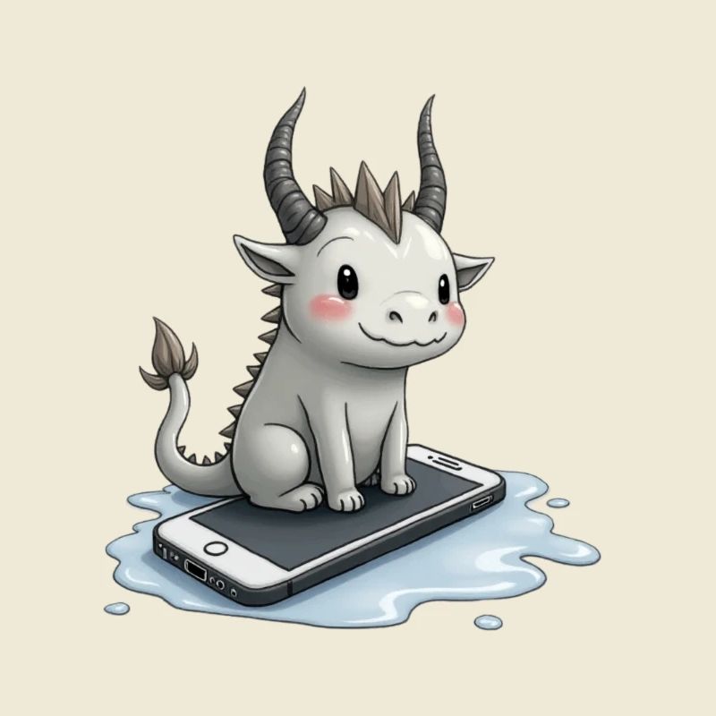 cute mythical creature on iPhone